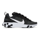 Nike Black and White React Element 55 Sneakers