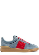 Valentino Garavani Upvillage Panelled Suede Sneakers Blue