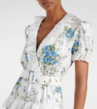 Rodarte Satin and broderie anglaise maxi dress