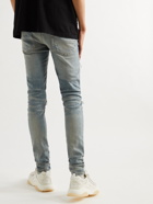 AMIRI - Thrasher Plus Skinny-Fit Distressed Washed Jeans - Blue