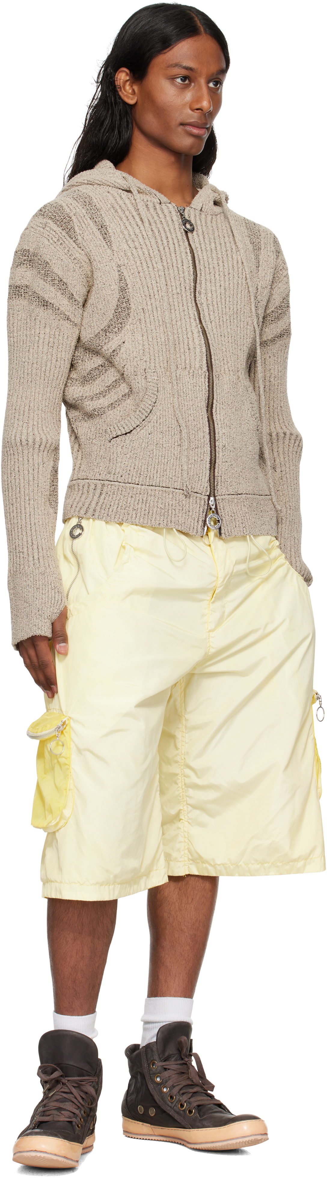 Charlie Constantinou Yellow Technical Cargo Shorts