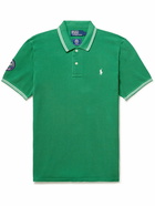 Polo Ralph Lauren - Wimbledon Logo-Embroidered Appliquéd Cotton-Piqué Polo Shirt - Green