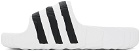 adidas Originals White & Black Adilette 22 Slides