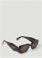 Prada - Geometric Frame Sunglasses in Brown