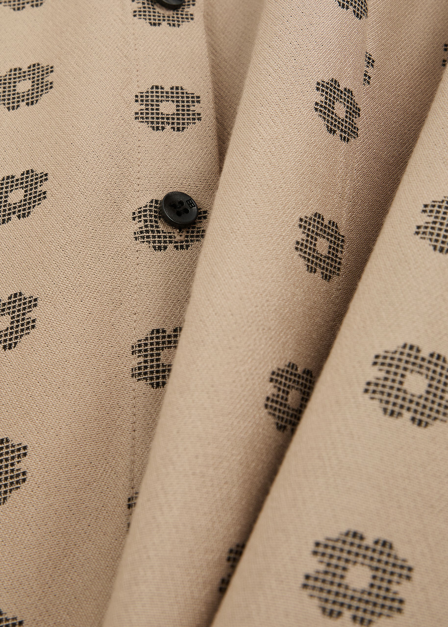 BY Malene Birger Rosiannas Floral-jacquard Shirt Beige
