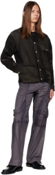 JiyongKim Black Sun-Bleached Cargo Pants