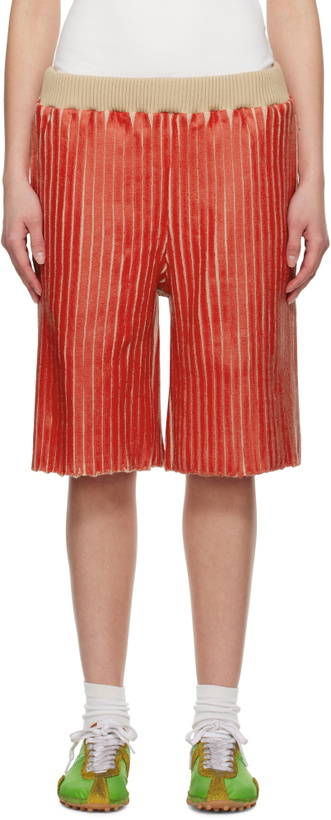 Photo: Stanley Raffington SSENSE Exclusive Red Ribbed Shorts