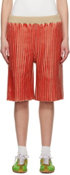 Stanley Raffington SSENSE Exclusive Red Ribbed Shorts