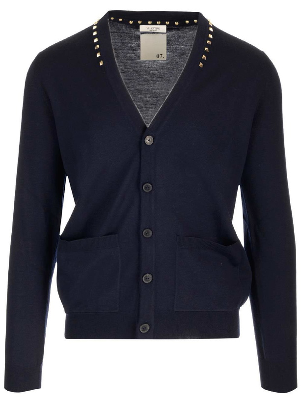 Photo: Valentino Garavani Blue rockstud Cardigan