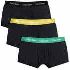 Calvin Klein Men's Low Rise Trunk - 3 Pack in Charcoal/Yellow/Green