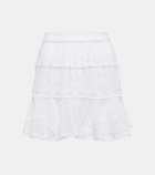 LoveShackFancy Diamond embroidered cotton-blend miniskirt