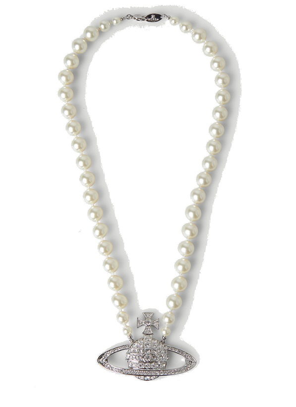 Photo: Bas Relief Pearl Necklace in Silver