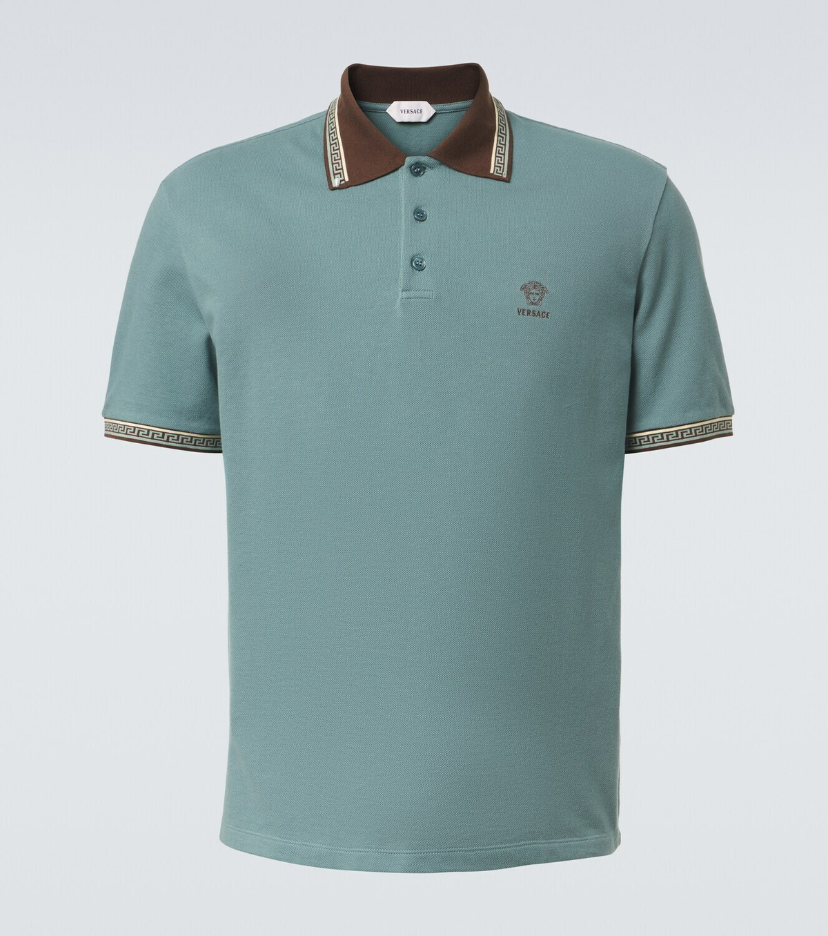 Versace Greca cotton piqué polo shirt