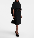 Ferragamo Belted caped midi dress