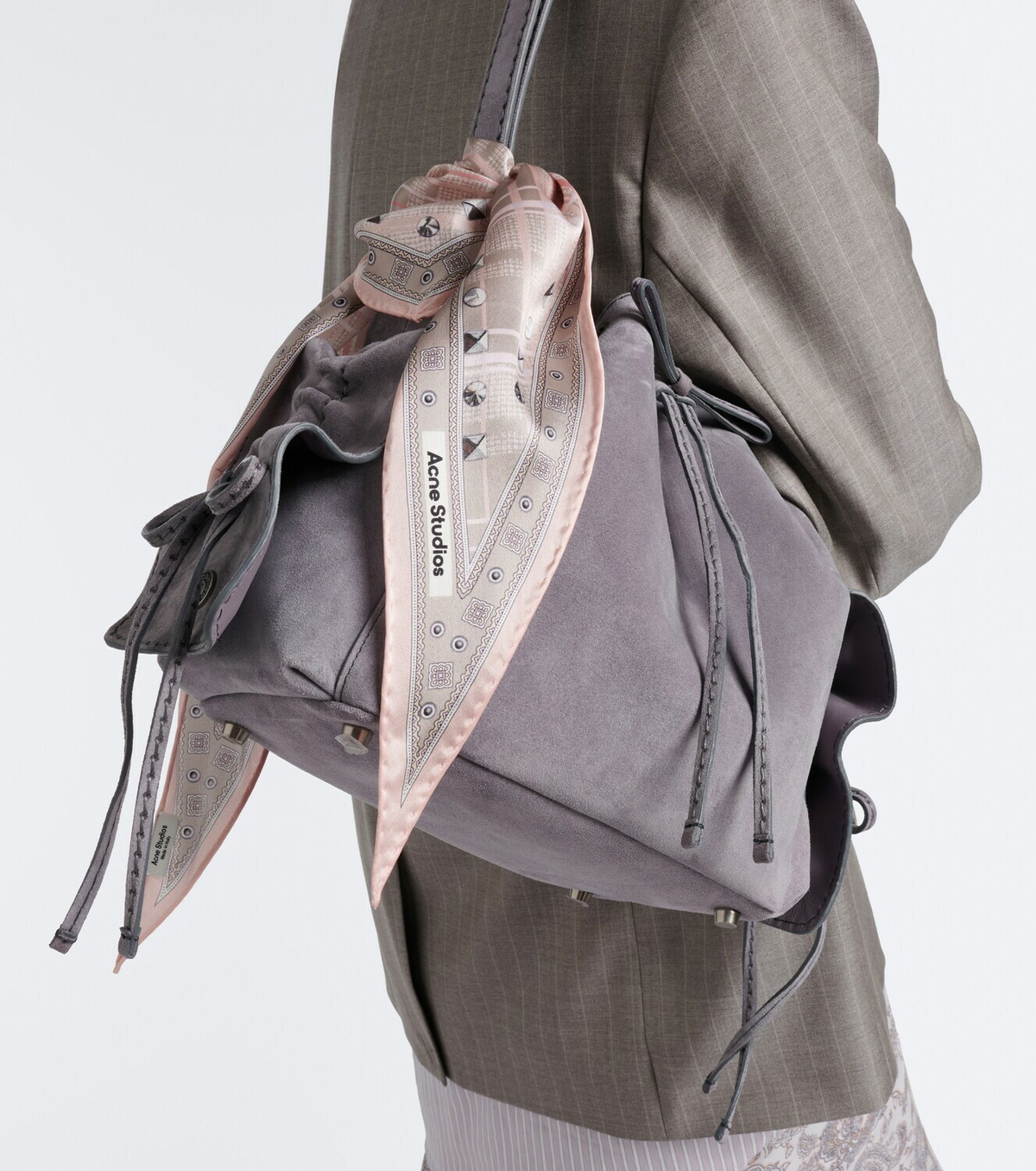 Acne Studios Printed silk satin scarf
