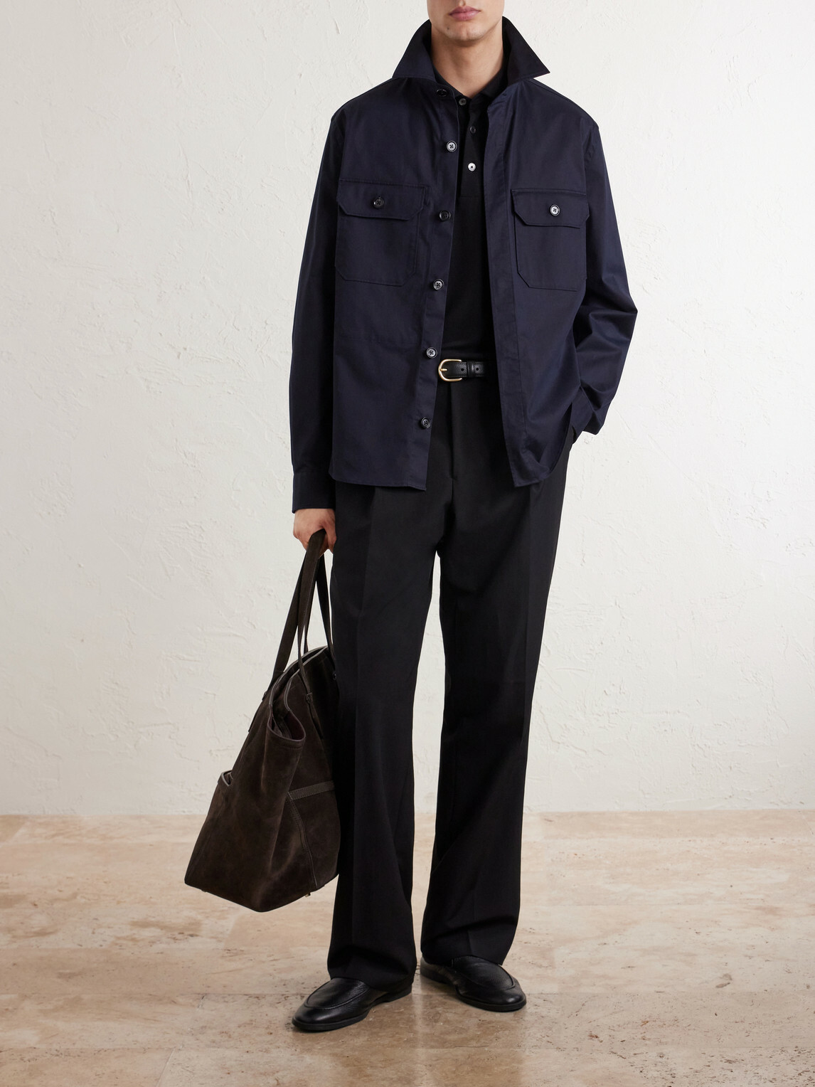Zegna - Cotton-Blend Overshirt - Blue