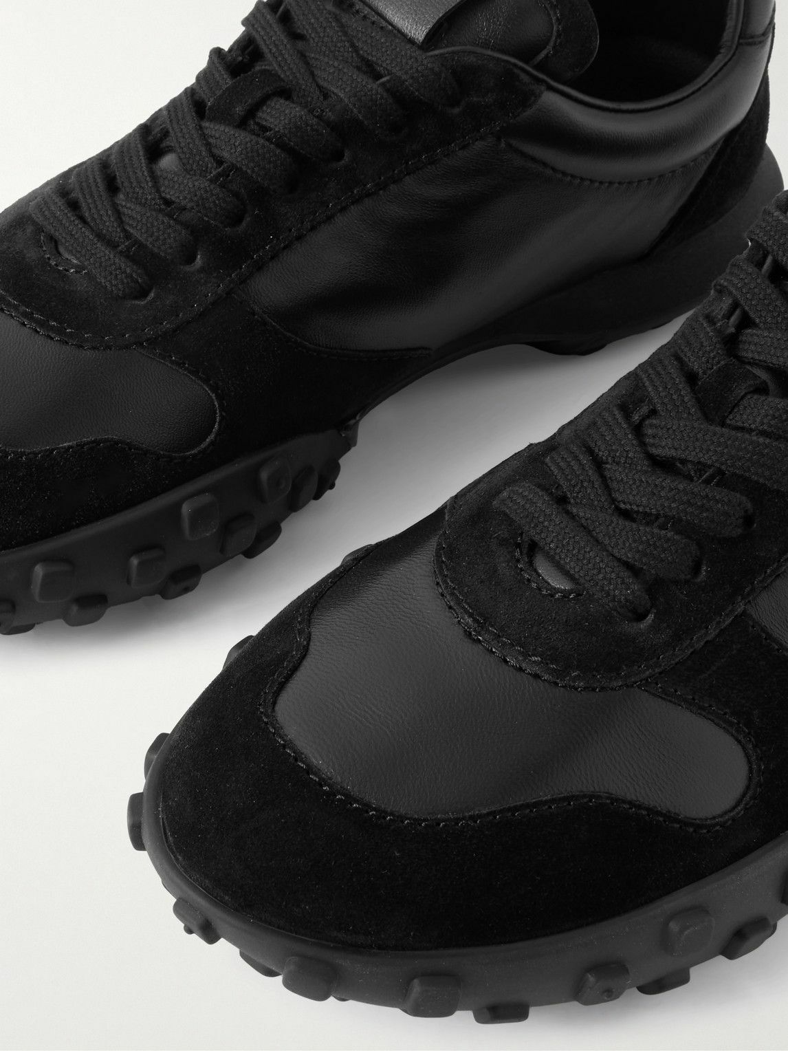 Jil Sander - Suede-Trimmed Leather Sneakers - Black