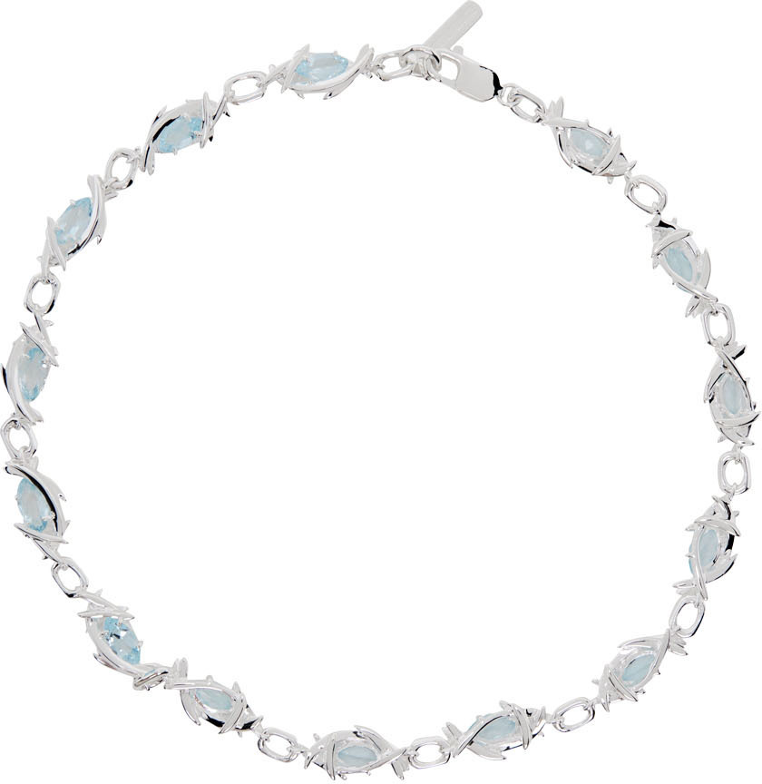SWEETLIMEJUICE Silver & Blue Eryn Navette Choker