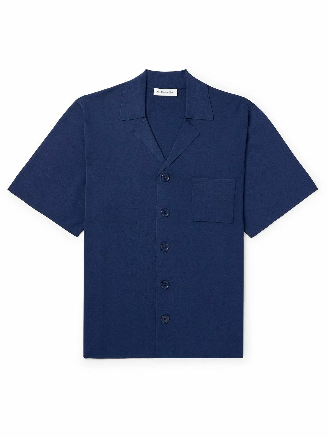 Photo: The Frankie Shop - Benson Camp-Collar Stretch-Knit Shirt - Blue