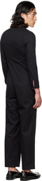 Connor McKnight Black Chess Collar Embroidered Jumpsuit