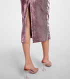 Area Floral-appliqué lamé midi dress