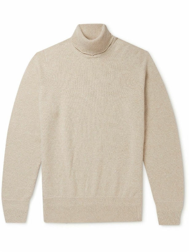 Photo: John Smedley - Kolton Recycled Cashmere and Merino Wool-Blend Rollneck Sweater - Neutrals