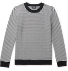 A.P.C. - Patrick Striped Cotton-Blend Terry Sweater - Black