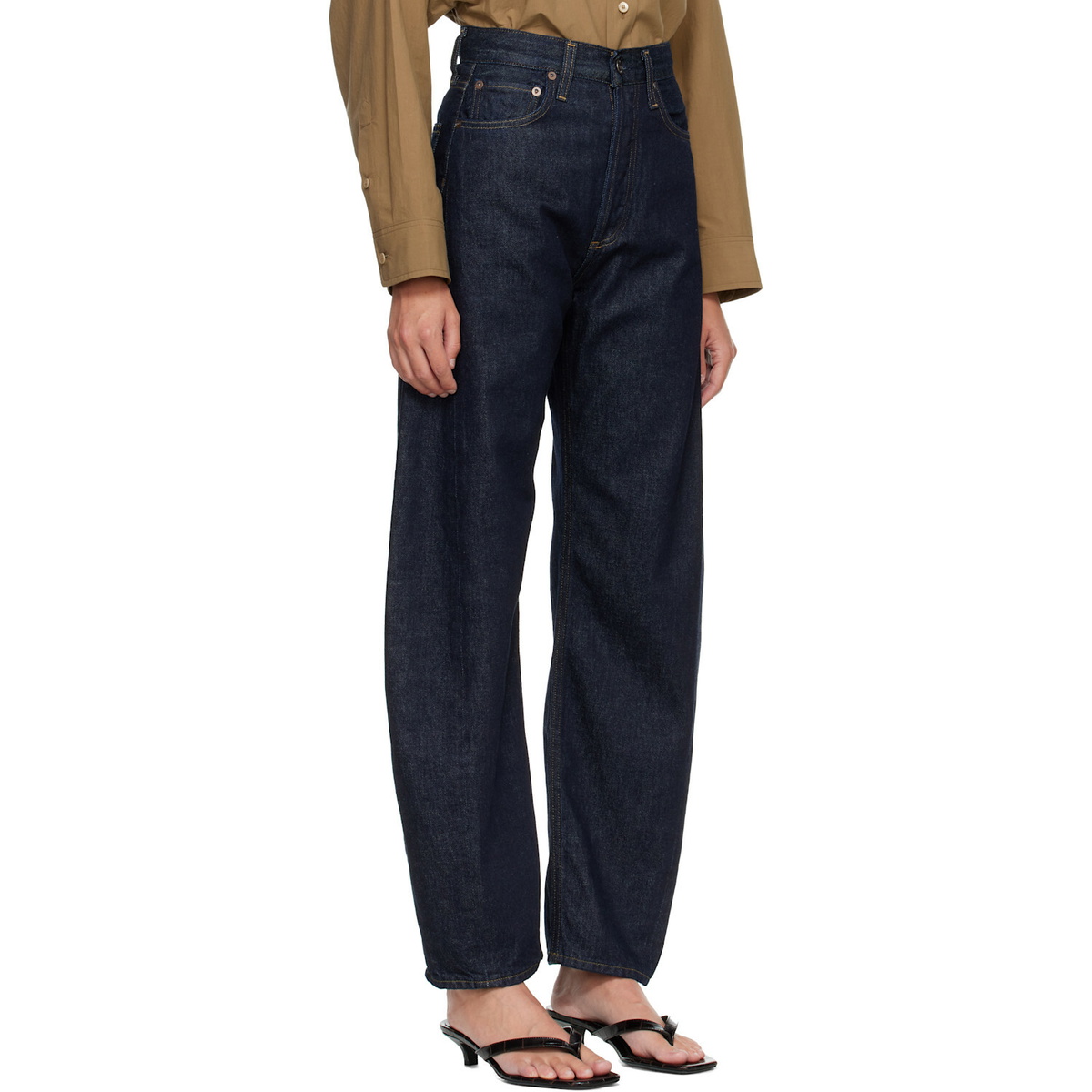 AGOLDE Navy Luna High Rise Pieced Taper Jeans