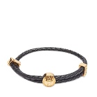 Versace Men's Medusa Band Leather Bracelet in Black/Gold