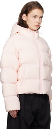 Alexander Wang Pink Cropped Hooded Puffer Down Coat