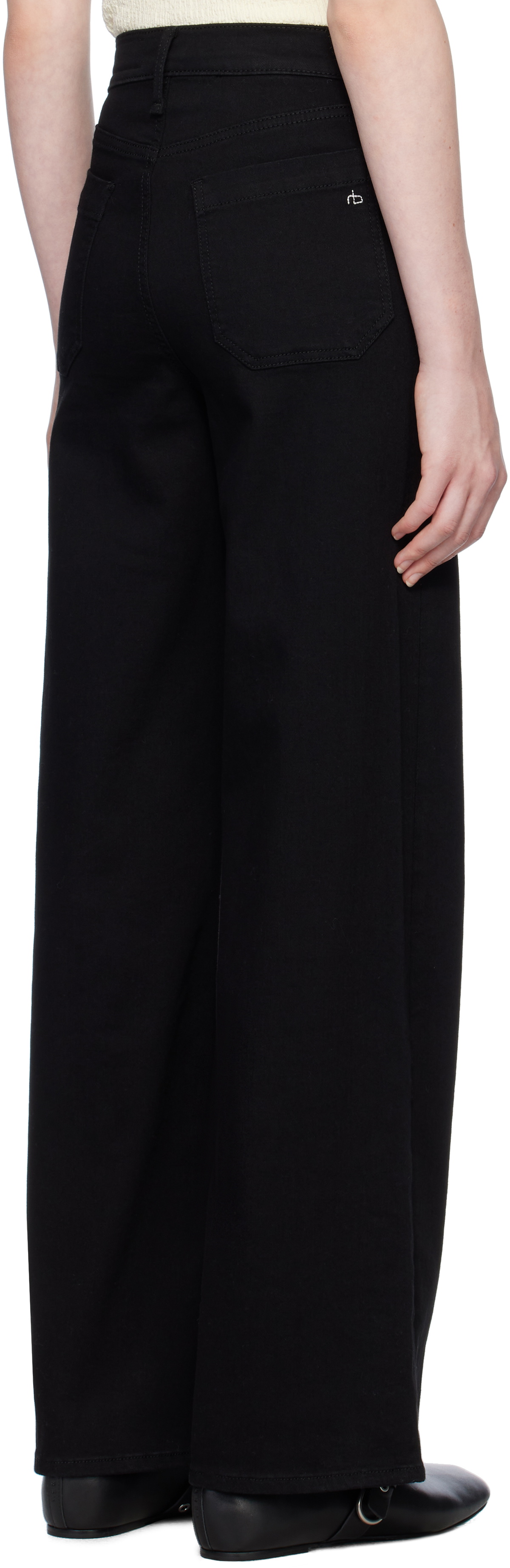 rag & bone Black Epic Hadley Wide-Leg Jeans