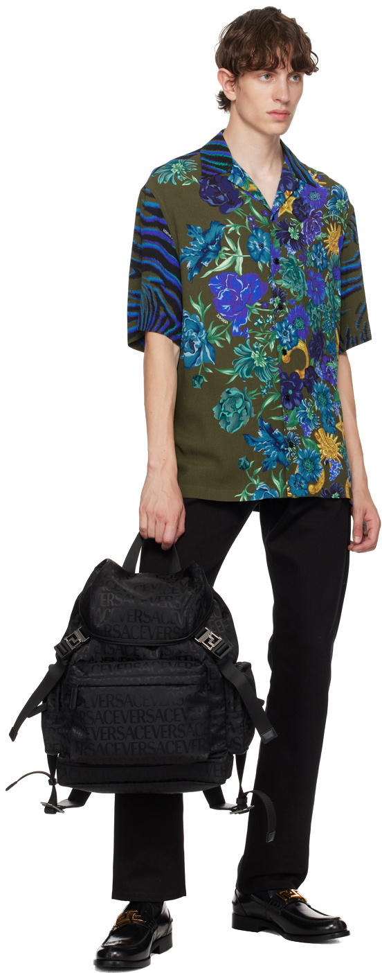 Versace Black 'Versace' Allover Neo Backpack