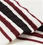 N/A - Striped Stretch Cotton-Blend Socks - Ecru