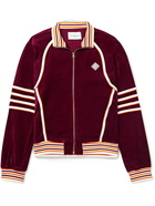 Casablanca - Racing Slim-Fit Striped Velour Track Jacket - Burgundy