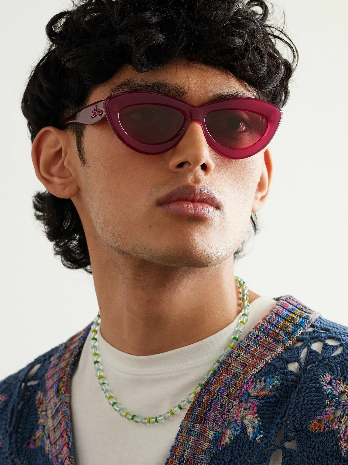 サングラス Loewe Eyewear Curvy Cat Eye Sunglasses Loewe - Curvy Cat-Eye Acetate Sunglasses Loewe