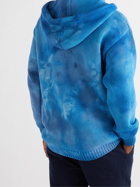 Camp High - Tie-Dyed Cotton-Blend Hoodie - Blue