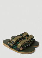 Moto-Mab Shearling Sandals in Green