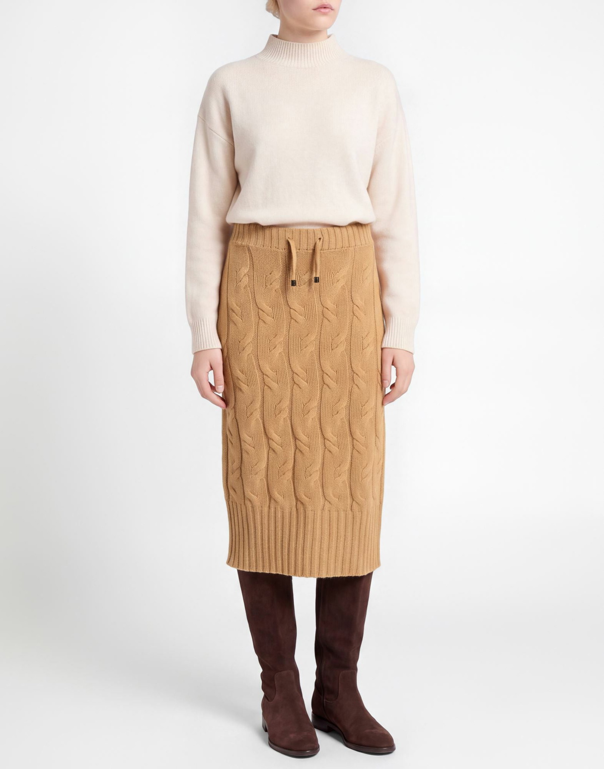 Drumohr Womens Midi skirt in Camel