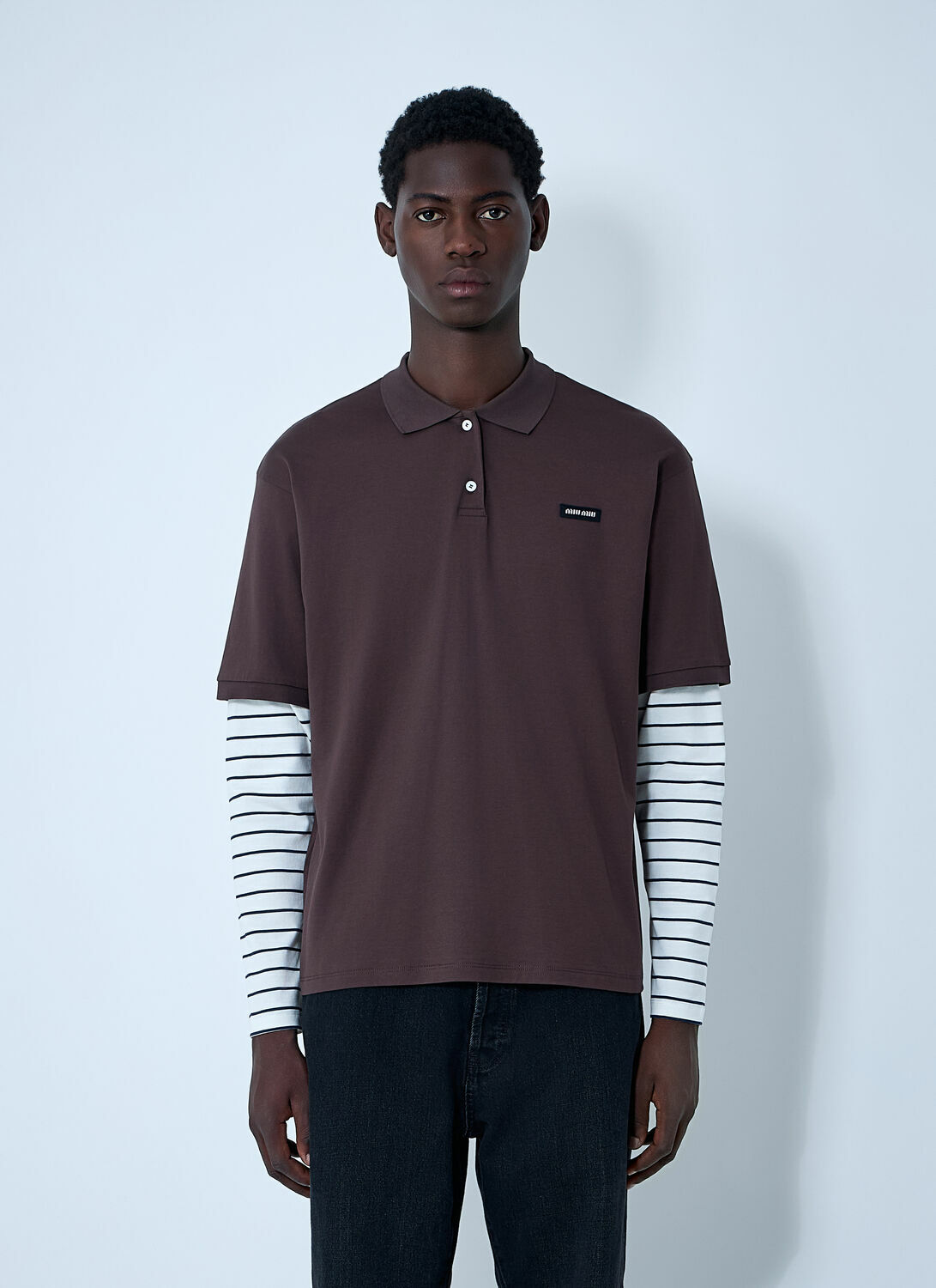 Miu Miu Logo Motif Polo Shirt