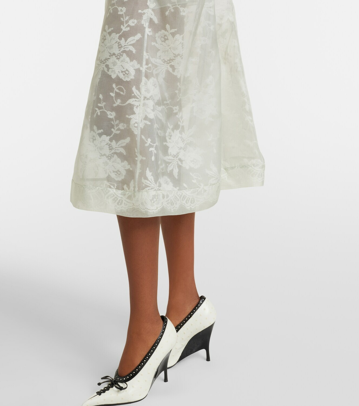 McQueen Peplum silk lace corset dress