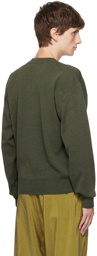 LEMAIRE Green V-Neck Sweater