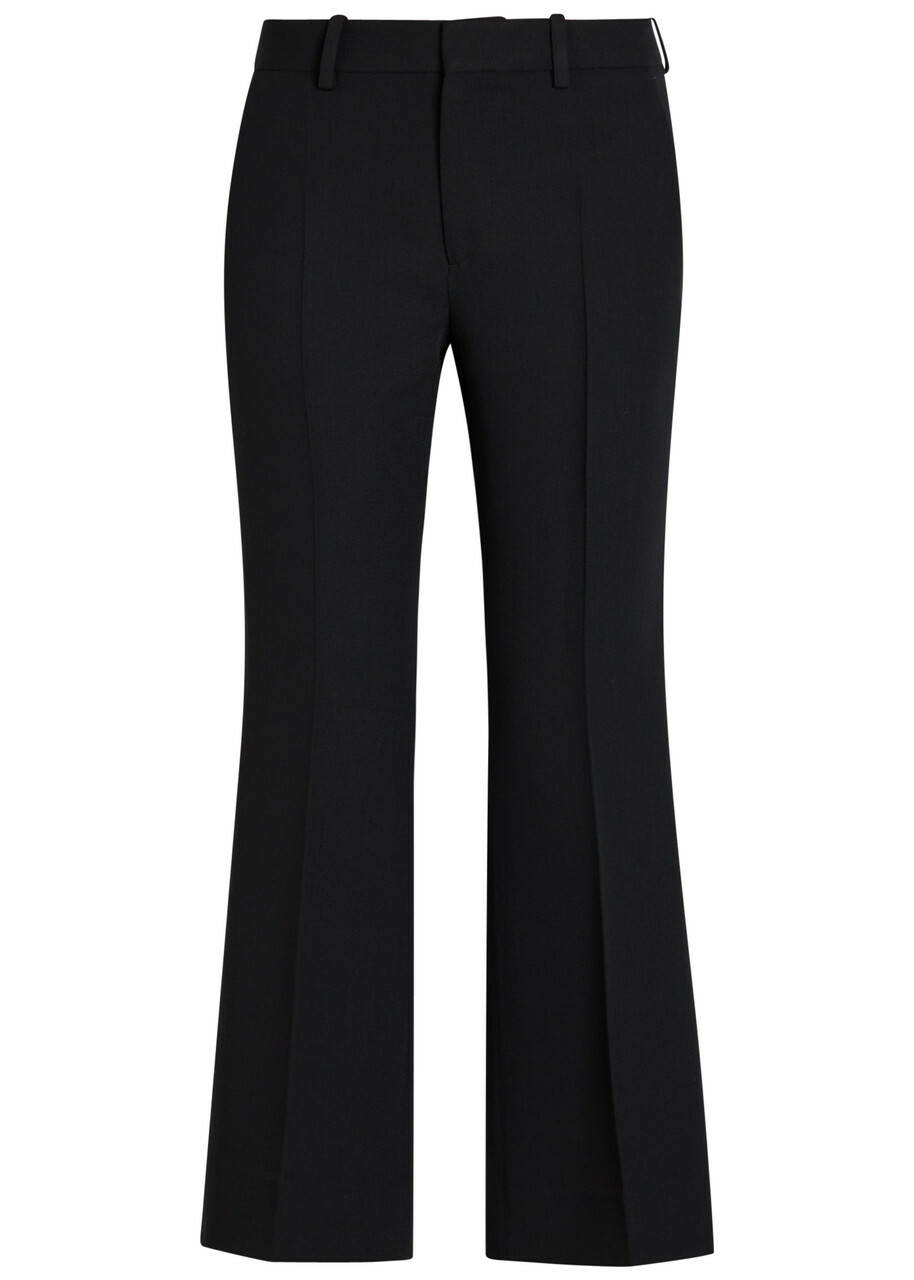 Toteme Bootcut Twill Cropped Trousers Black