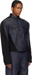 Mugler Navy & Black Bi-Tone Denim Jacket