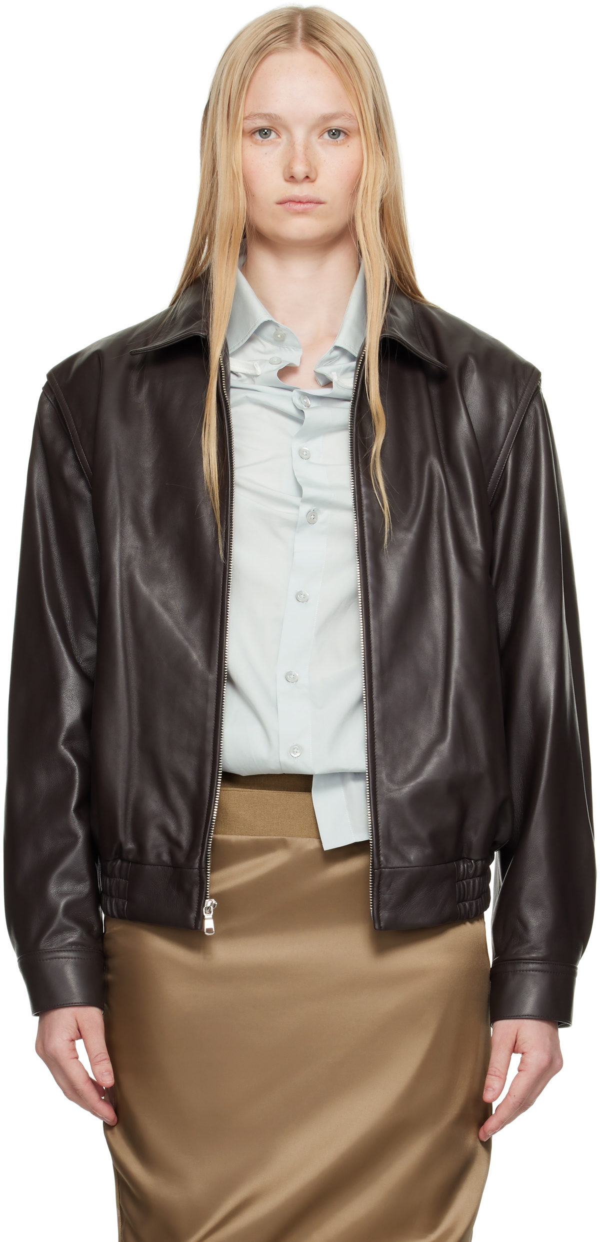 Commission Brown Garrison Leather Jacket