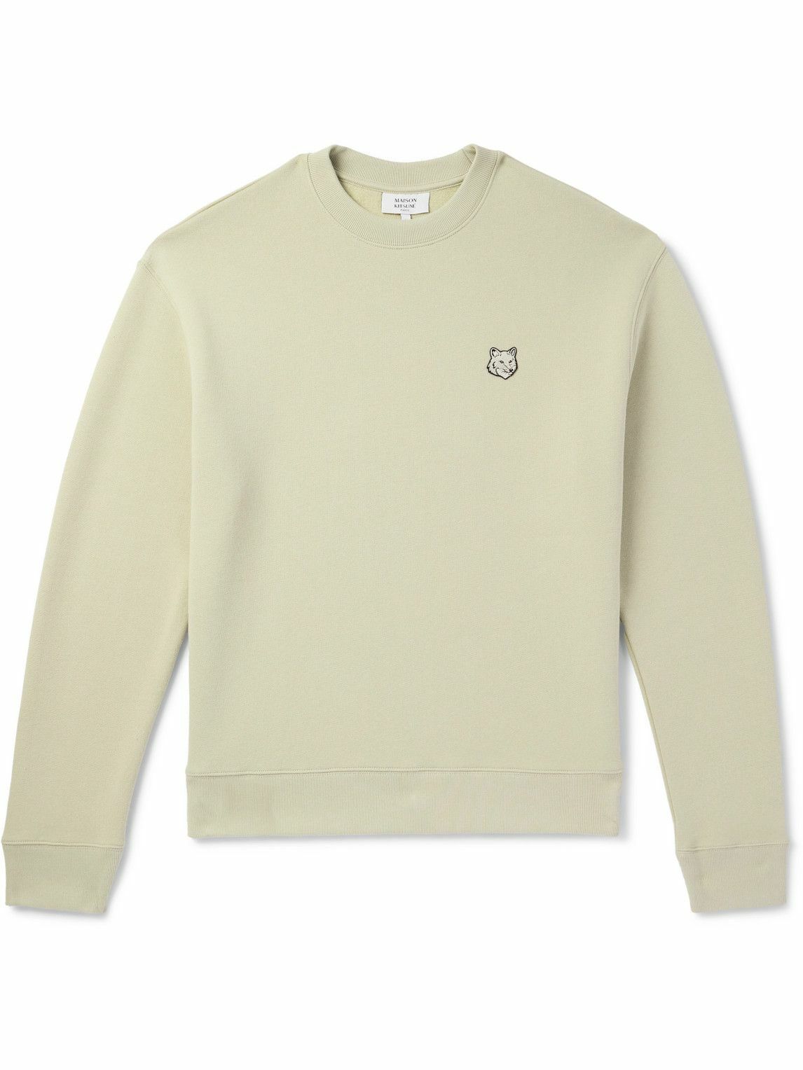 Maison Kitsuné - Logo-Appliquéd Cotton-Jersey Sweatshirt - Green