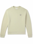 Maison Kitsuné - Logo-Appliquéd Cotton-Jersey Sweatshirt - Green