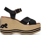 Chloé Black 'Chloé Sand' Wedge Sandals