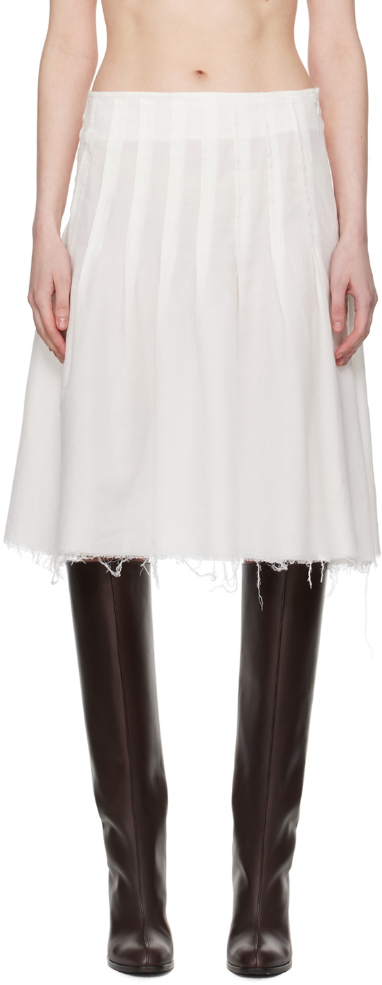 Edward Cuming White Pleat Around Midi Skirt Edward Cuming