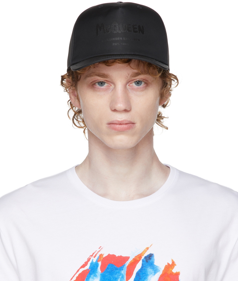 Alexander McQueen Black Graffiti Baseball Cap Alexander McQueen