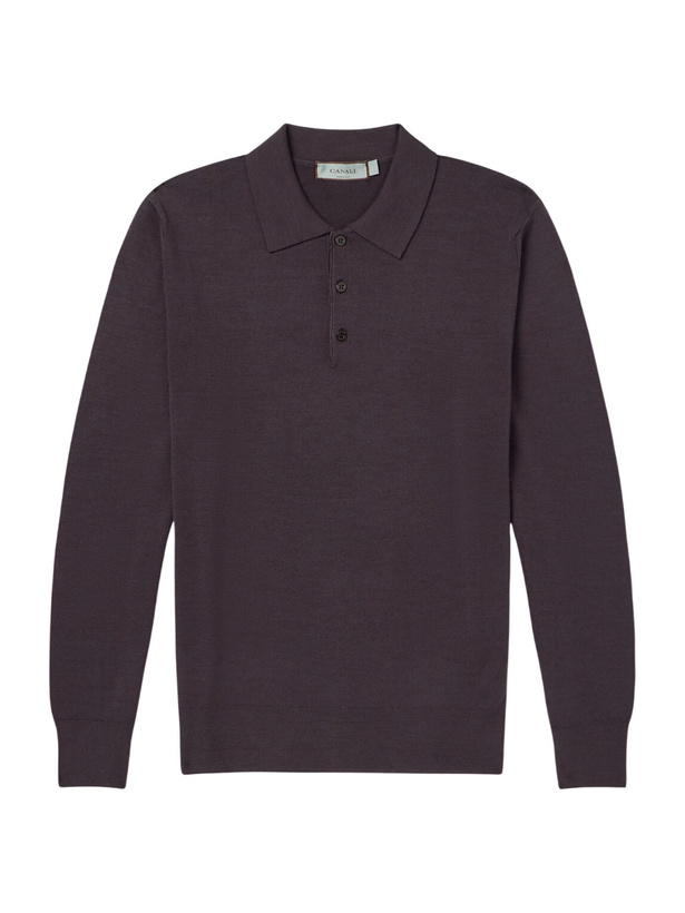 Photo: Canali - Wool Polo Shirt - Brown